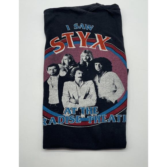 Vtg 80s STYX 81 World Tour At The Paradise Theatre T-Shirt 1981 Concert Tee M - Picture 7 of 7
